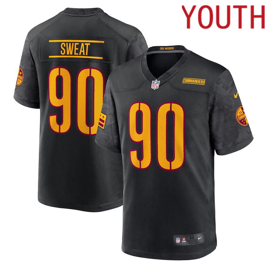 Youth Washington Commanders #90 Montez Sweat Nike Black Alternate Game NFL Jersey->youth nfl jersey->Youth Jersey